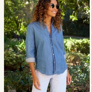 Frank & Eileen Eileen Classic Blue Denim Button-Up Shirt - Women's Top
